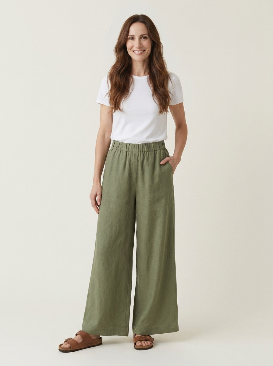 Lilie Linen Trouser · Morning Sage