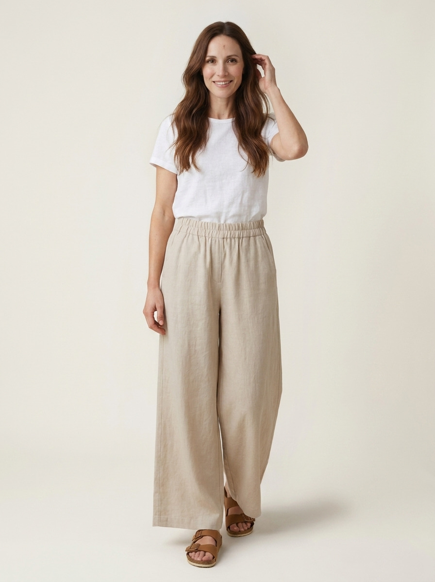 Lilie Linen Trouser · Morning Stone