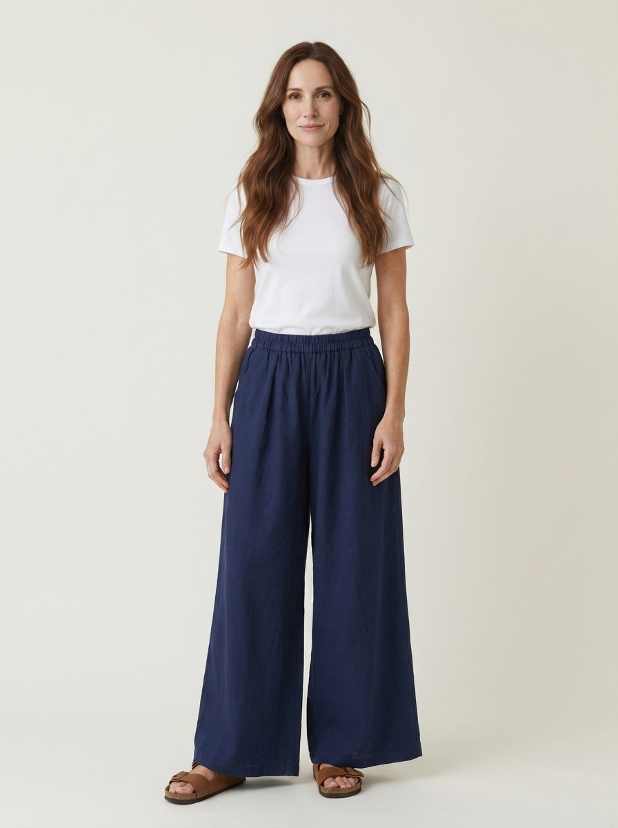 Lilie Linen Trouser · Nightwatch Navy