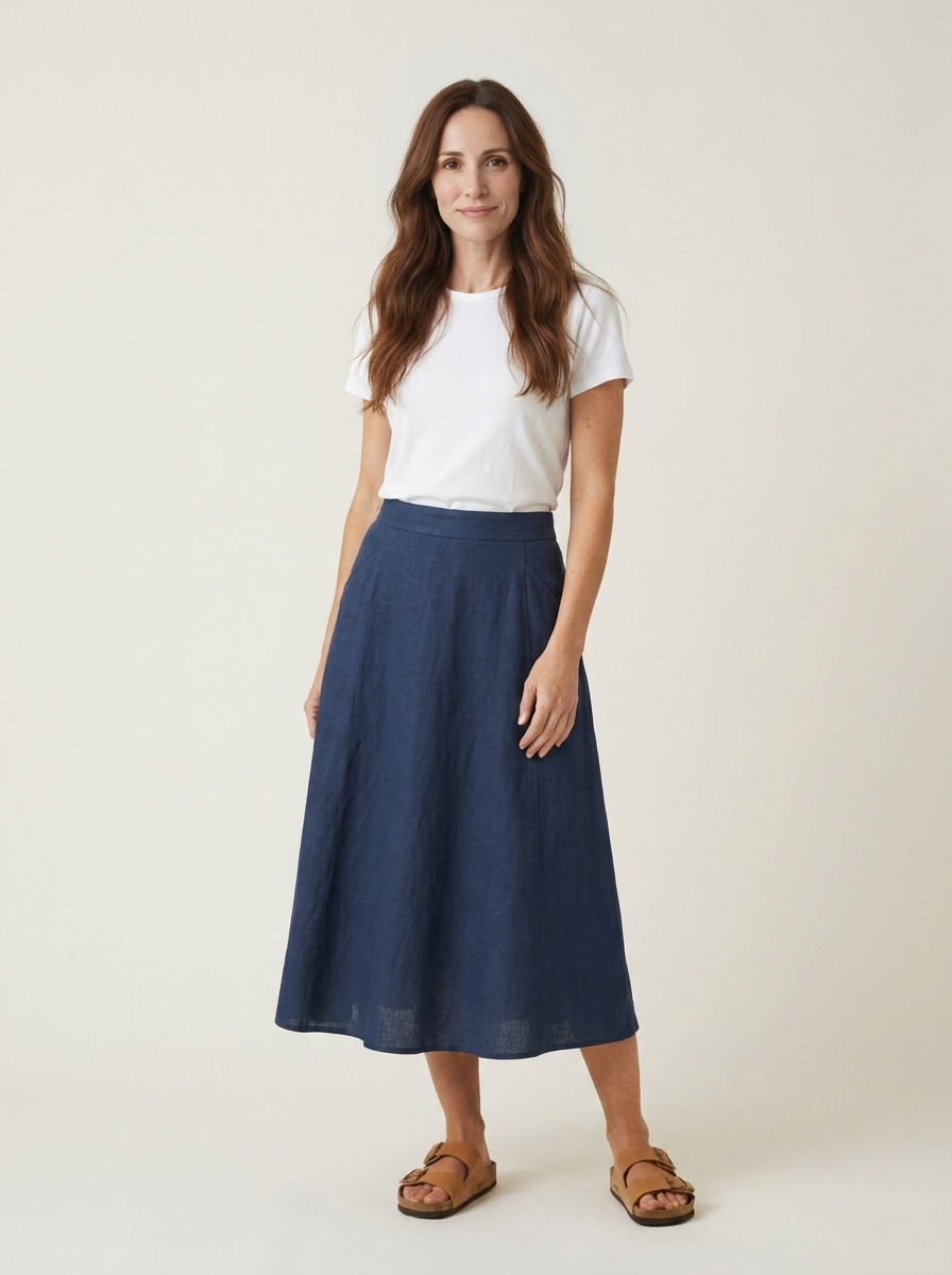 Poppie Midi Skirt · Nightwatch Navy