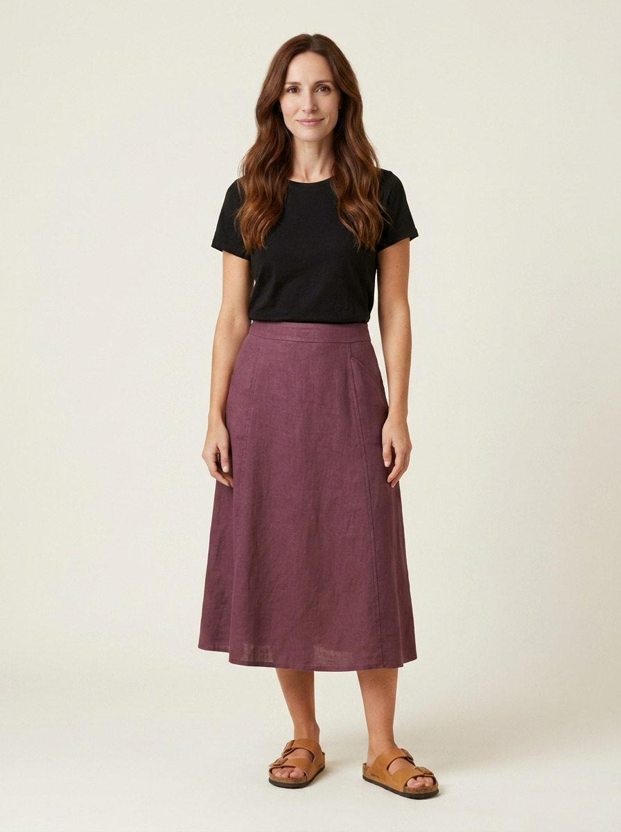 Poppie Midi Skirt · Plum