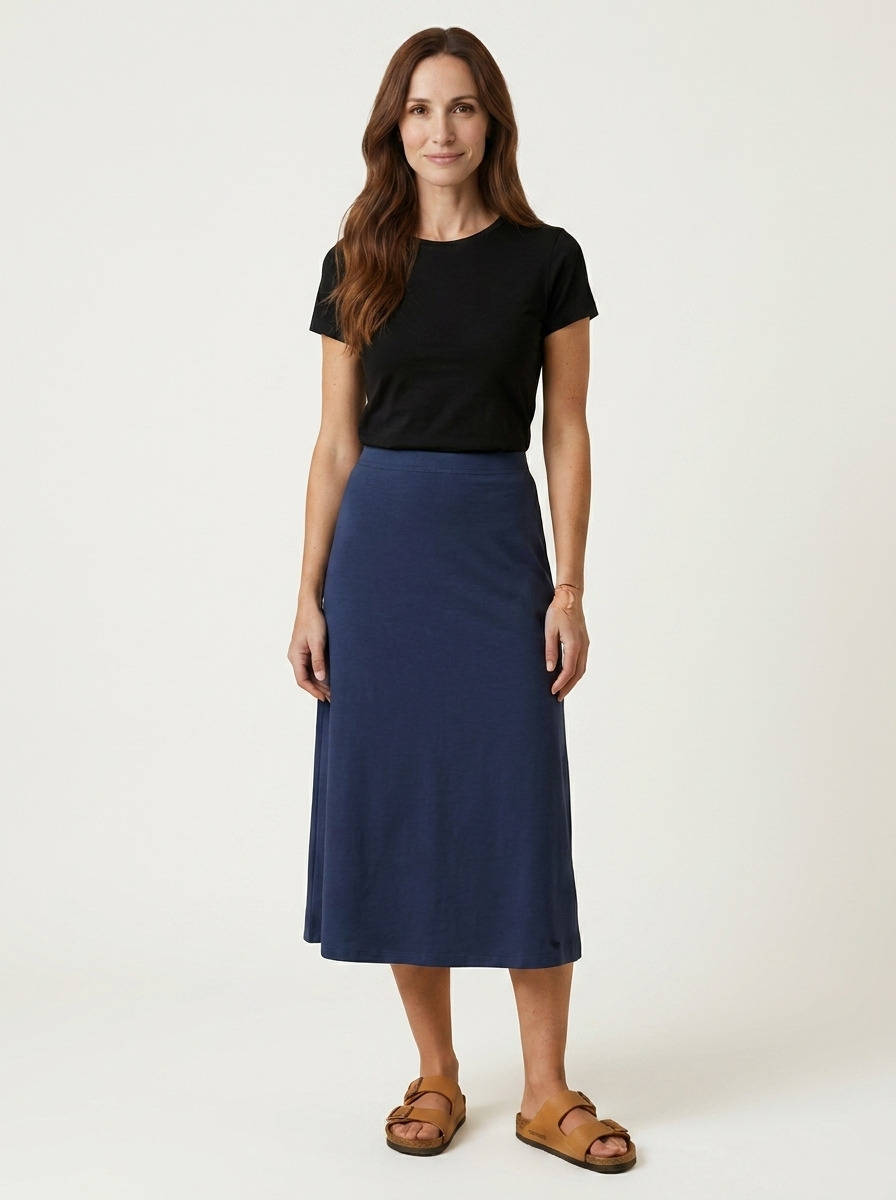 Bellie Midi Skirt · Nightwatch Navy