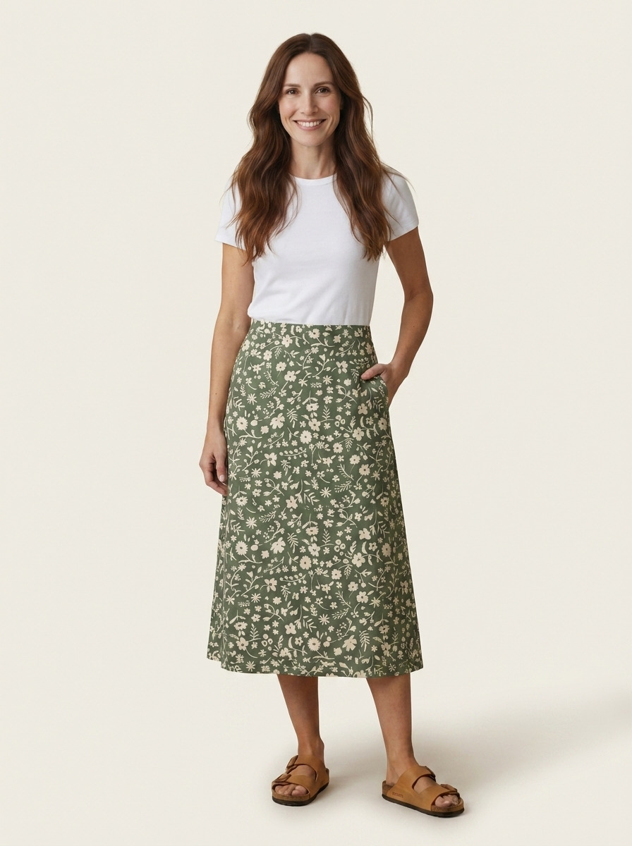 Bellie Midi Skirt · Spring Ditsy