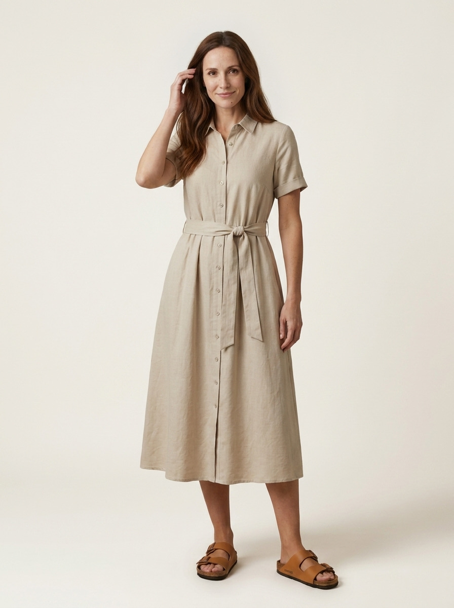 Celestie Shirt Dress · Morning Stone