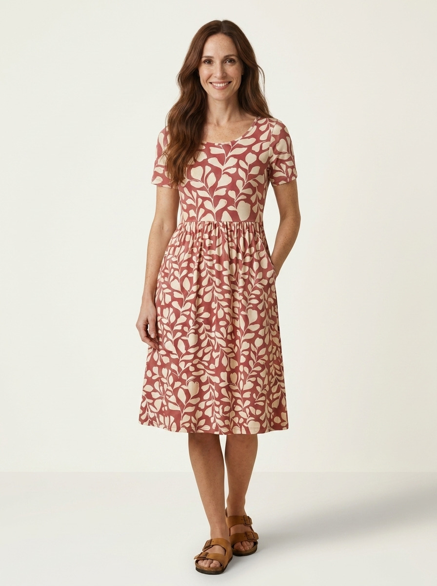 Sagie Midi Dress · Rosehip Shadow