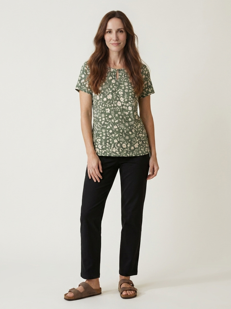 Fernie Keyhole Top · Spring Ditsy