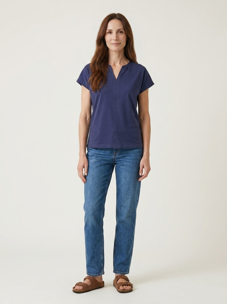 Laurie V Neck Tee · Black