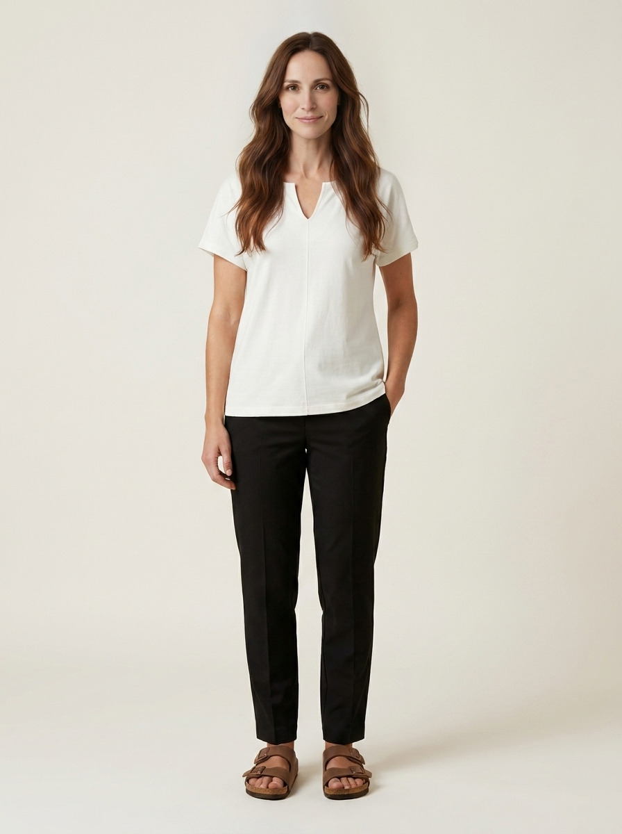 Laurie V Neck Tee · White