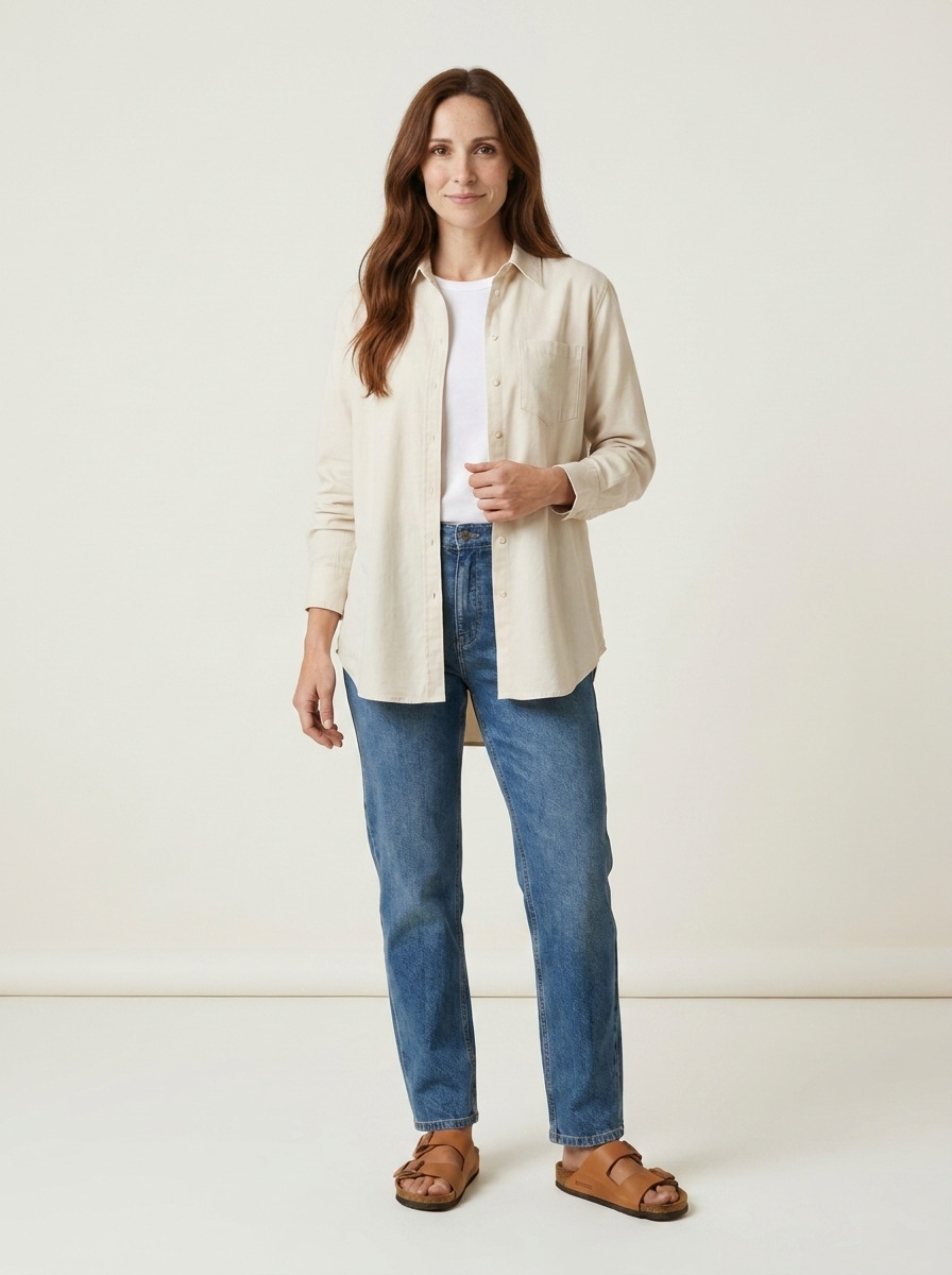 Bonnie Linen Top · Morning Stone
