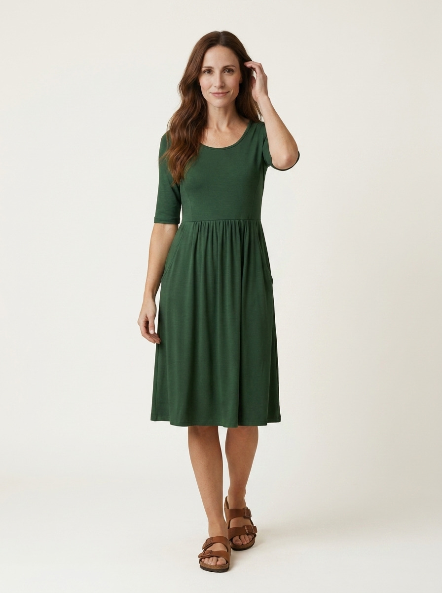 Alderie Pocket Dress · Forest Green